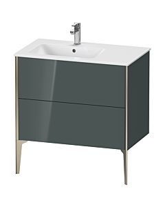 Duravit XViu Waschtisch-Unterschrank XV44860B138 81x48x59,4cm, 2 Auszüge, Becken links, champagner matt, dolomiti grey hochglanz