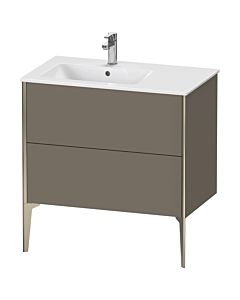 Duravit XViu Waschtisch-Unterschrank XV44860B190 81x48x59,4cm, 2 Auszüge, Becken links, champagner matt, flannel grey seidenmatt