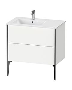Duravit XViu Waschtisch-Unterschrank XV44860B218 81x48x59,4cm, 2 Auszüge, Becken links, schwarz matt, weiß matt
