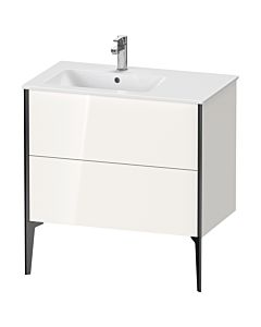 Duravit XViu vanity unit XV44860B222 81x48x59.4cm, 2 pull-outs, basin on the left, black matt, white high gloss