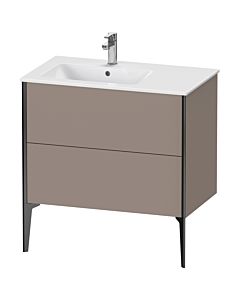 Duravit XViu vanity unit XV44860B243 81x48x59.4cm, 2 pull-outs, basin on the left, matt black, matt basalt