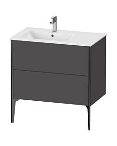 Duravit XViu Waschtisch-Unterschrank XV44860B249 81x48x59,4cm, 2 Auszüge, Becken links, schwarz matt, graphit matt