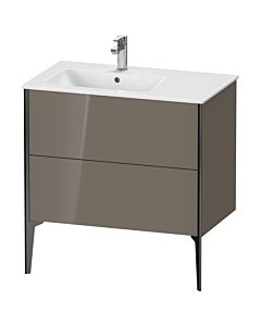 Duravit Meuble sous-vasque XViu XV44860B289 81x48x59,4cm, 2 coulissants, vasque à gauche, noir mat, gris flanelle brillant