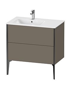 Duravit XViu Waschtisch-Unterschrank XV44860B290 81x48x59,4cm, 2 Auszüge, Becken links, schwarz matt, flannel grey seidenmatt