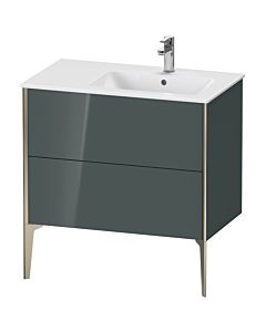 Duravit XViu Waschtisch-Unterschrank XV44870B138 81x48x59,4cm, 2 Auszüge, Becken rechts, champagner matt, dolomiti grey hochglanz