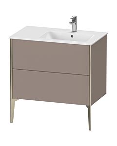 Duravit XViu Waschtisch-Unterschrank XV44870B143 81x48x59,4cm, 2 Auszüge, Becken rechts, champagner matt, basalt matt