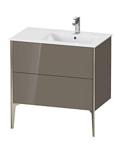 Duravit Meuble sous-vasque XViu XV44870B189 81x48x59,4cm, 2 coulissants, vasque à droite, champagne mat, gris flanelle brillant