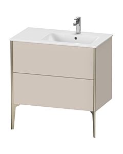 Duravit XViu vanity unit XV44870B191 81x48x59.4cm, 2 pull-outs, basin on the right, matt champagne, matt taupe