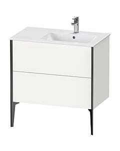 Duravit XViu Waschtisch-Unterschrank XV44870B218 81x48x59,4cm, 2 Auszüge, Becken rechts, schwarz matt, weiß matt