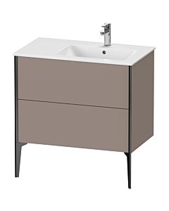 Duravit XViu Waschtisch-Unterschrank XV44870B243 81x48x59,4cm, 2 Auszüge, Becken rechts, schwarz matt, basalt matt