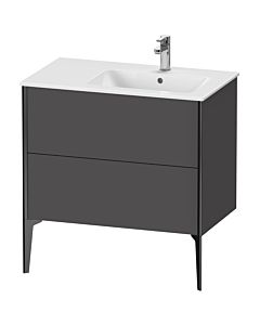 Duravit XViu vanity unit XV44870B249 81x48x59.4cm, 2 pull-outs, basin on the right, matt black, matt graphite
