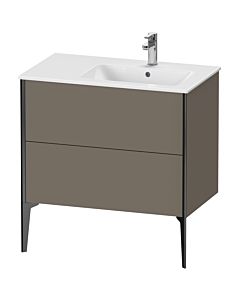 Duravit XViu vanity unit XV44870B290 81x48x59.4cm, 2 pull-outs, basin on the right, black matt, flannel gray silk matt
