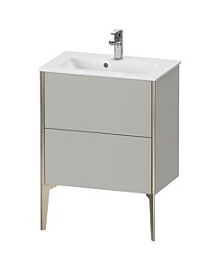 Duravit Meuble sous-vasque XViu XV44880B107 61 x 59,4 x 39 cm, gris béton mat, 2 coulissants, debout, champagne mat