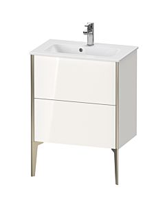 Duravit XViu Waschtisch-Unterschrank XV44880B122 61 x 59,4 x 39 cm, weiß hochglanz, 2 Auszüge, stehend, champagner matt