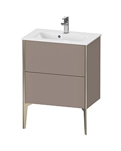 Duravit Meuble sous-vasque XViu XV44880B143 61 x 59,4 x 39 cm, basalte mat, 2 coulissants, debout, champagne mat