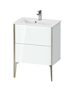 Duravit XViu vanity unit XV44880B185 61 x 59.4 x 39 cm, white high gloss, 2 pull-outs, standing, matt champagne