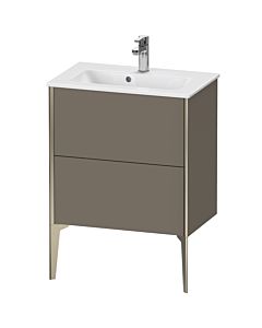 Duravit XViu Waschtisch-Unterschrank XV44880B190 61 x 59,4 x 39 cm, flannel grey seidenmatt, 2 Auszüge, stehend, champagner matt