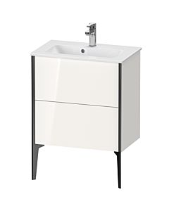 Duravit XViu vanity unit XV44880B222 61 x 59.4 x 39 cm, white high gloss, 2 pull-outs, standing, black matt