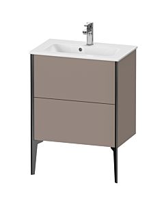 Duravit Meuble sous-vasque XViu XV44880B243 61 x 59,4 x 39 cm, basalte mat, 2 coulissants, debout, noir mat