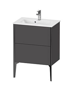 Duravit Meuble sous-vasque XViu XV44880B249 61 x 59,4 x 39 cm, graphite mat, 2 coulissants, debout, noir mat