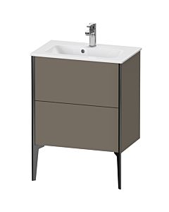 Duravit XViu Waschtisch-Unterschrank XV44880B290 61 x 59,4 x 39 cm, flannel grey seidenmatt, 2 Auszüge, stehend, schwarz matt