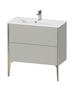 Duravit Meuble sous-vasque XViu XV44890B107 81 x 59,4 x 39 cm, gris béton mat, 2 coulissants, debout, champagne mat