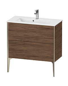 Duravit Meuble sous-vasque XViu XV44890B121 81 x 59,4 x 39 cm, noyer foncé, 2 coulissants, debout, champagne mat