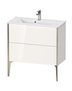 Duravit XViu vanity unit XV44890B122 81 x 59.4 x 39 cm, white high gloss, 2 pull-outs, standing, matt champagne