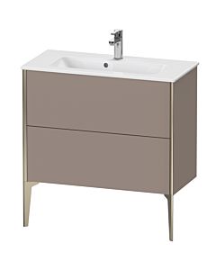Duravit Meuble sous-vasque XViu XV44890B143 81 x 59,4 x 39 cm, basalte mat, 2 coulissants, debout, champagne mat
