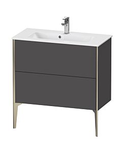 Duravit Meuble sous-vasque XViu XV44890B149 81 x 59,4 x 39 cm, graphite mat, 2 coulissants, debout, champagne mat