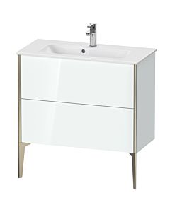 Duravit XViu vanity unit XV44890B185 81 x 59.4 x 39 cm, white high gloss, 2 pull-outs, standing, matt champagne