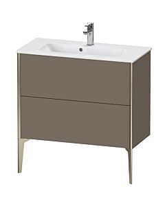 Duravit XViu vanity unit XV44890B190 81 x 59.4 x 39 cm, flannel gray silk matt, 2 pull-outs, standing, champagne matt