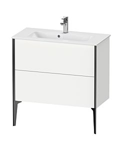 Duravit XViu Waschtisch-Unterschrank XV44890B218 81 x 59,4 x 39 cm, weiß matt, 2 Auszüge, stehend, schwarz matt