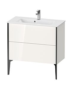 Duravit XViu vanity unit XV44890B222 81 x 59.4 x 39 cm, white high gloss, 2 pull-outs, standing, black matt
