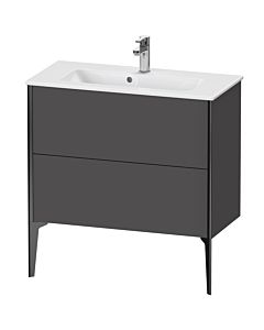 Duravit Meuble sous-vasque XViu XV44890B249 81 x 59,4 x 39 cm, graphite mat, 2 coulissants, debout, noir mat