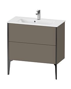 Duravit XViu Waschtisch-Unterschrank XV44890B290 81 x 59,4 x 39 cm, flannel grey seidenmatt, 2 Auszüge, stehend, schwarz matt
