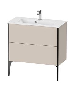 Duravit XViu Waschtisch-Unterschrank XV44890B291 81 x 59,4 x 39 cm, taupe matt, 2 Auszüge, stehend, schwarz matt