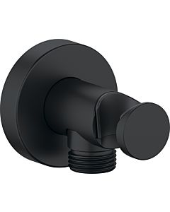 coude mural Duravit UV0630009046 DN 15, avec support douchette, rosace ronde, noir mat