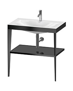 Duravit furniture washbasin combination XV4715OB240 80 x 48 cm, 2000 tap hole, black high-gloss, with metal console, black matt