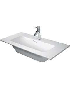 Meuble vasque Duravit 234283AA60, 83 x 40 cm, blanc brillant, Durashield, sans perçage pour robinetterie, avec trop-plein, plateforme pour perçage de robinetterie