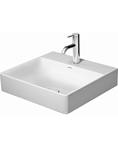 Duravit DuraSquare furniture washbasin sanded 2353500073 50x47cm, without overflow, with tap platform, 3 tap holes, white