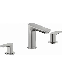 Duravit Wave 3-Loch-Waschtischarmatur WA1060005070 Ausladung 129mm, Edelstahl gebürstet