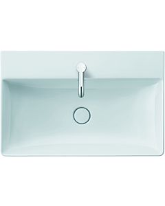 Duravit DuraSquare Möbel-Waschtisch 23538000411 80 x 47 cm, ohne Überlauf, mit Hahnlochbank, 1 Hahnloch, weiß WonderGliss
