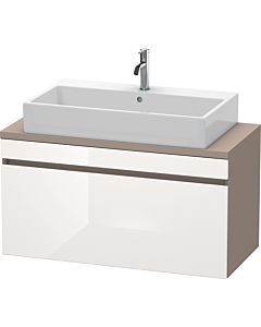 Duravit DuraStyle Waschtisch-Unterschrank DS530402243 100 x 47,8 cm, weiß hochglanz/basalt matt, für Konsole, 1 Auszug