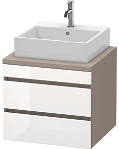 Duravit DuraStyle vanity unit DS531502243 60 x 54.8 cm, white high gloss / basalt matt, for console, 2 drawers