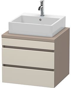 Duravit DuraStyle vasque DS531509143 60 x 54,8 cm, taupe / basalte mat, pour console, 2 tiroirs