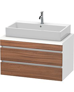 Duravit DuraStyle Waschtisch-Unterschrank DS531807918 90 x 54,8 cm, nussbaum natur/weiß matt, für Konsole, 2 Schubkästen
