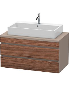 Duravit DuraStyle vasque DS531902143 100 x 54,8 cm, noyer foncé / basalte mat, pour console, 2 tiroirs