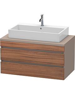 Duravit DuraStyle Waschtisch-Unterschrank DS531907943 100 x 54,8 cm, nussbaum natur/basalt matt, für Konsole, 2 Schubkästen