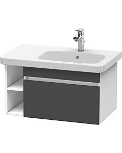 Duravit DuraStyle vanity unit DS639304918 73 x 44.8 cm, basin right, matt graphite / matt white, 2000 pull-out